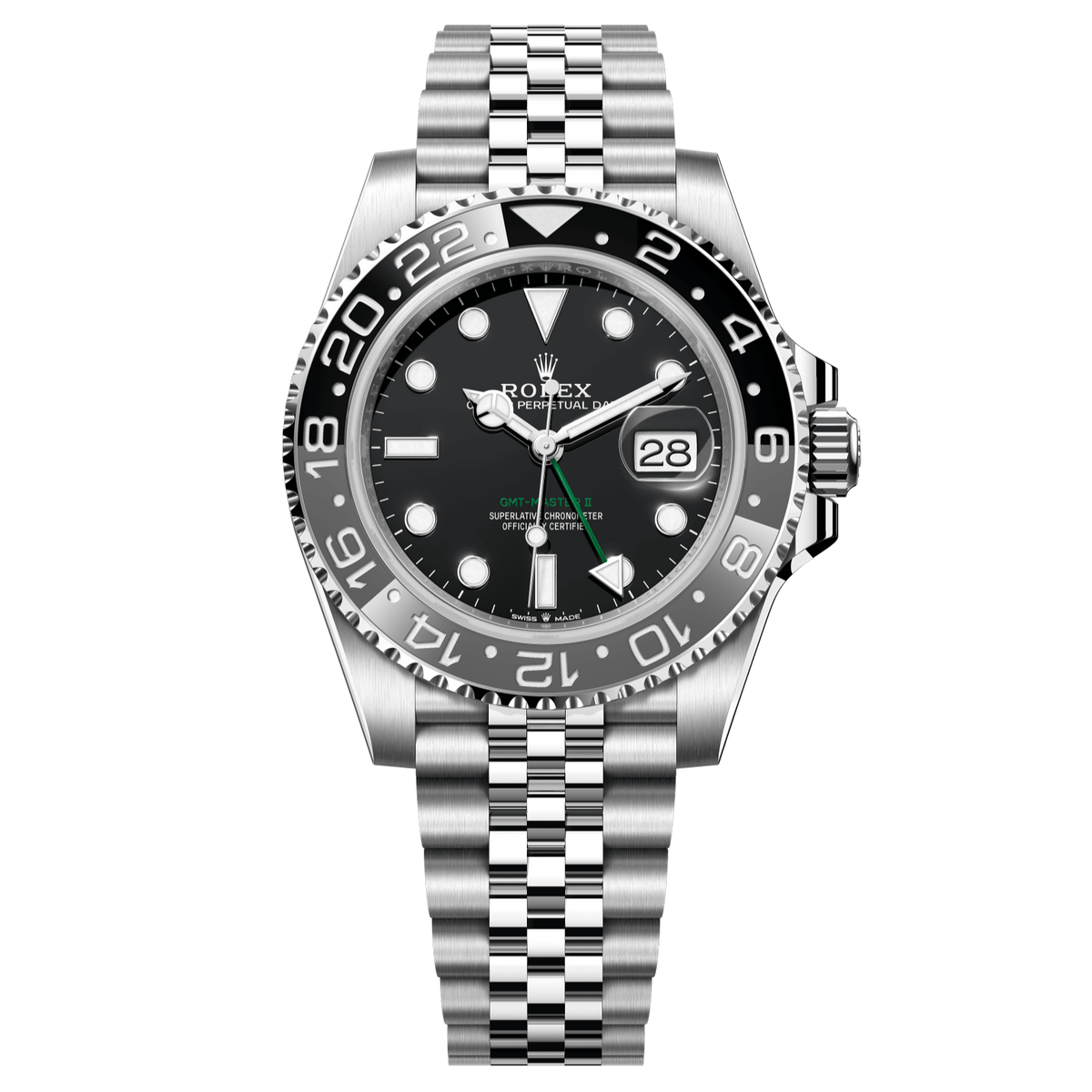 Rolex GMT-Master II 40mm Black Dial Stainless Steel Jubilee Bracelet 126710GRNR