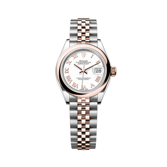 Rolex Datejust 28mm White Dial Everose/Steel Jubilee Bracelet 279161