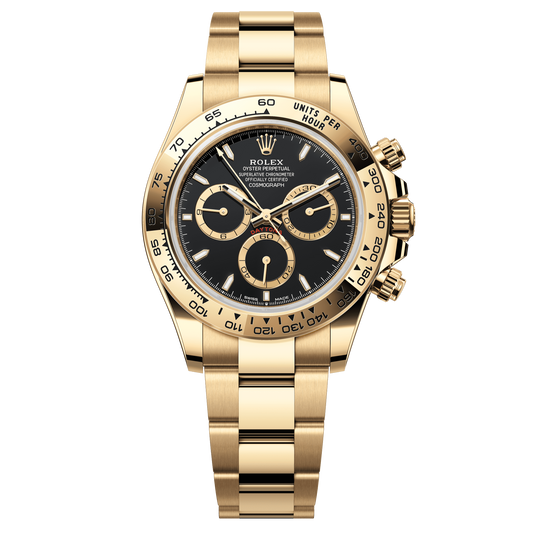 Rolex Datejust 40mm Black Dial Yellow Gold Oyster Bracelet 126508