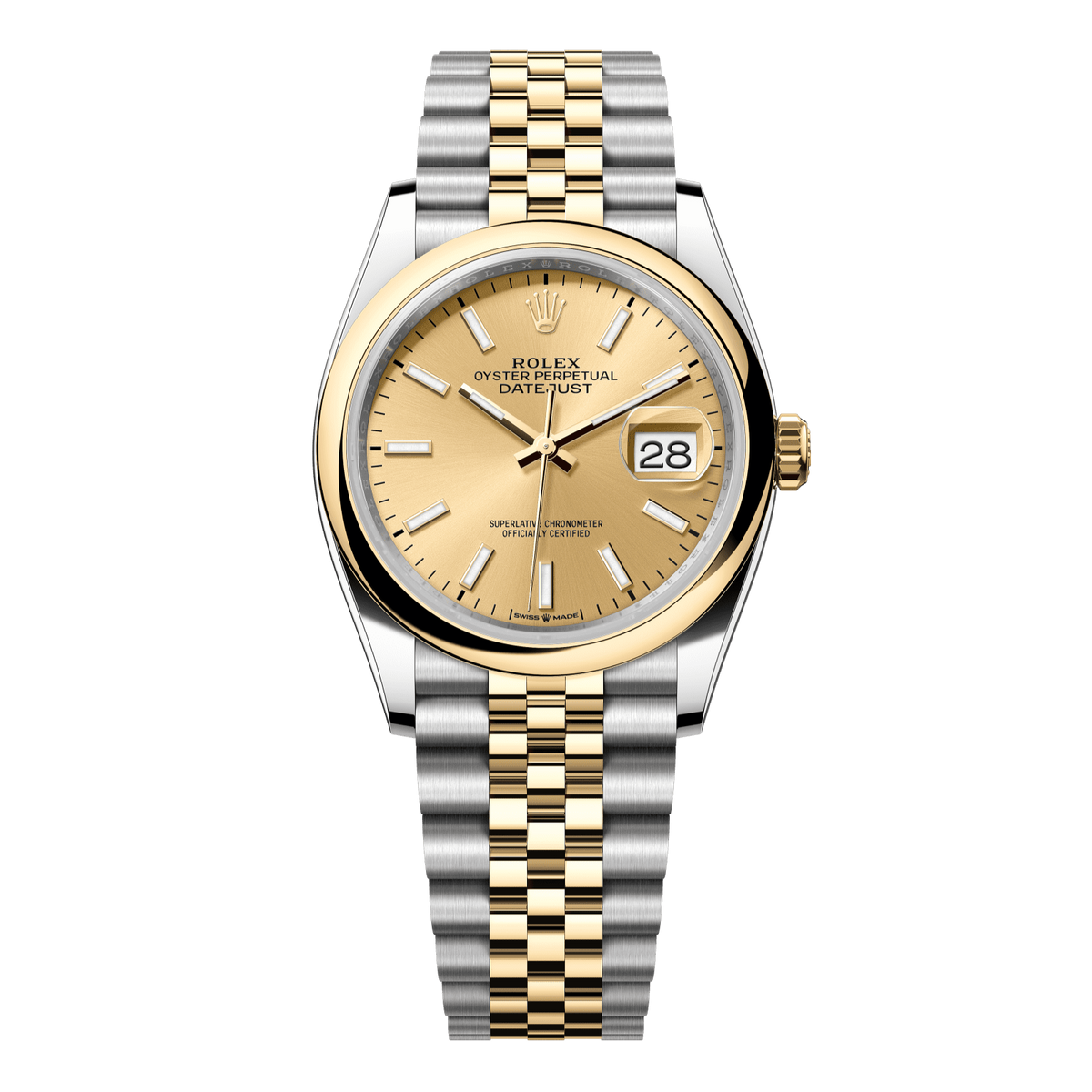 Rolex Datejust 36 Champagne Dial YG/Steel Jubilee Bracelet 126203