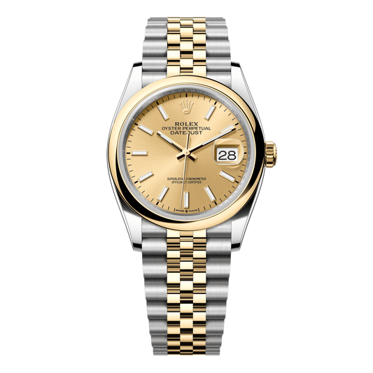 Rolex Datejust 36 Champagne Dial YG/Steel Jubilee Bracelet 126203