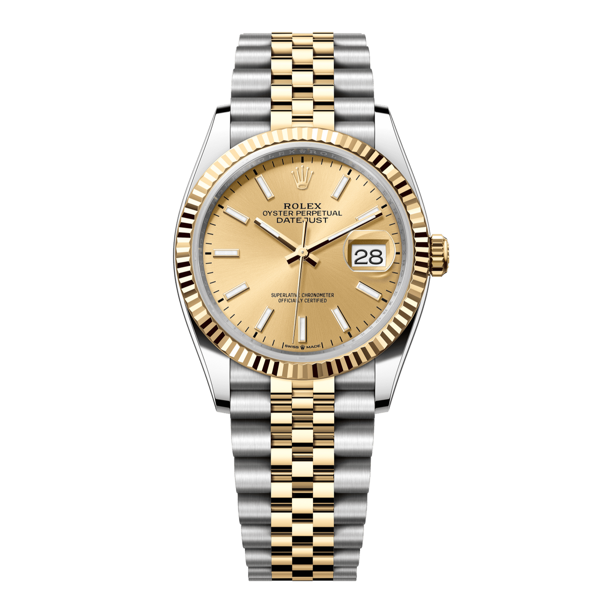 Rolex Datejust 36 Champagne Dial YG/Steel Jubilee Bracelet 126233