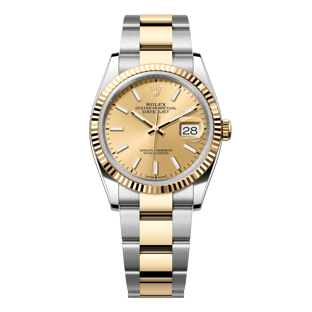 Rolex Datejust 36 Champagne Dial YG/Steel Oyster Bracelet 126233