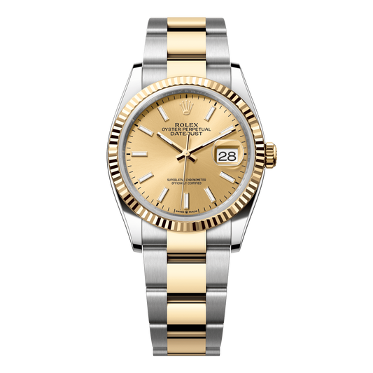 Rolex Datejust 36 Champagne Dial YG/Steel Oyster Bracelet 126233
