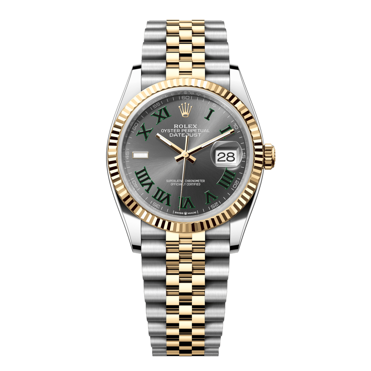 Rolex Datejust 36 Gray Dial YG/Steel Jubilee Bracelet 126233