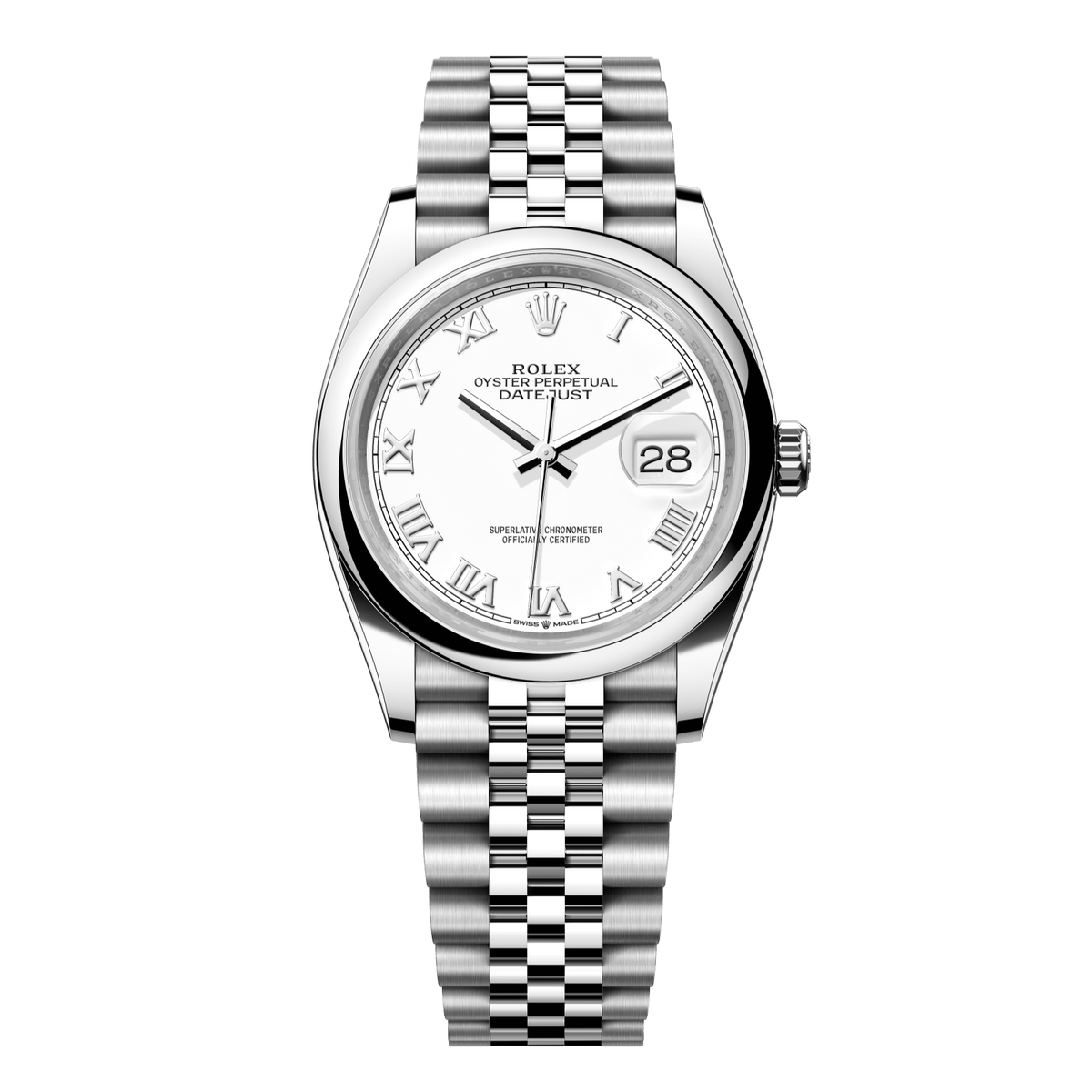 Rolex Datejust 36 White Dial Stainless Steel Jubilee Bracelet 126200