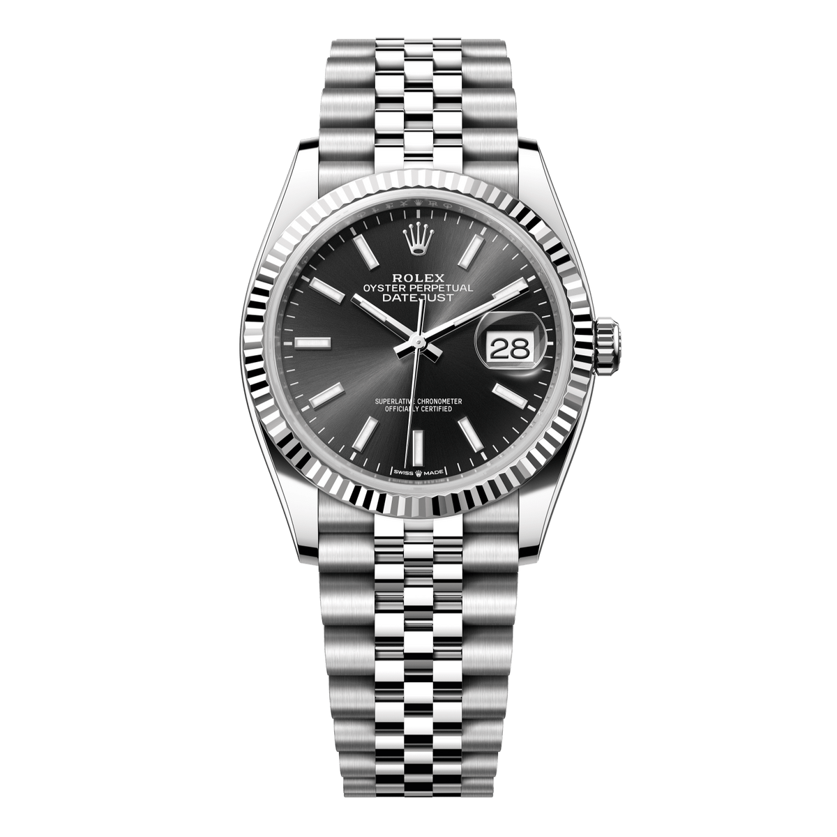 Rolex Datejust 36 Black Dial WG/Steel Jubilee Bracelet 126234