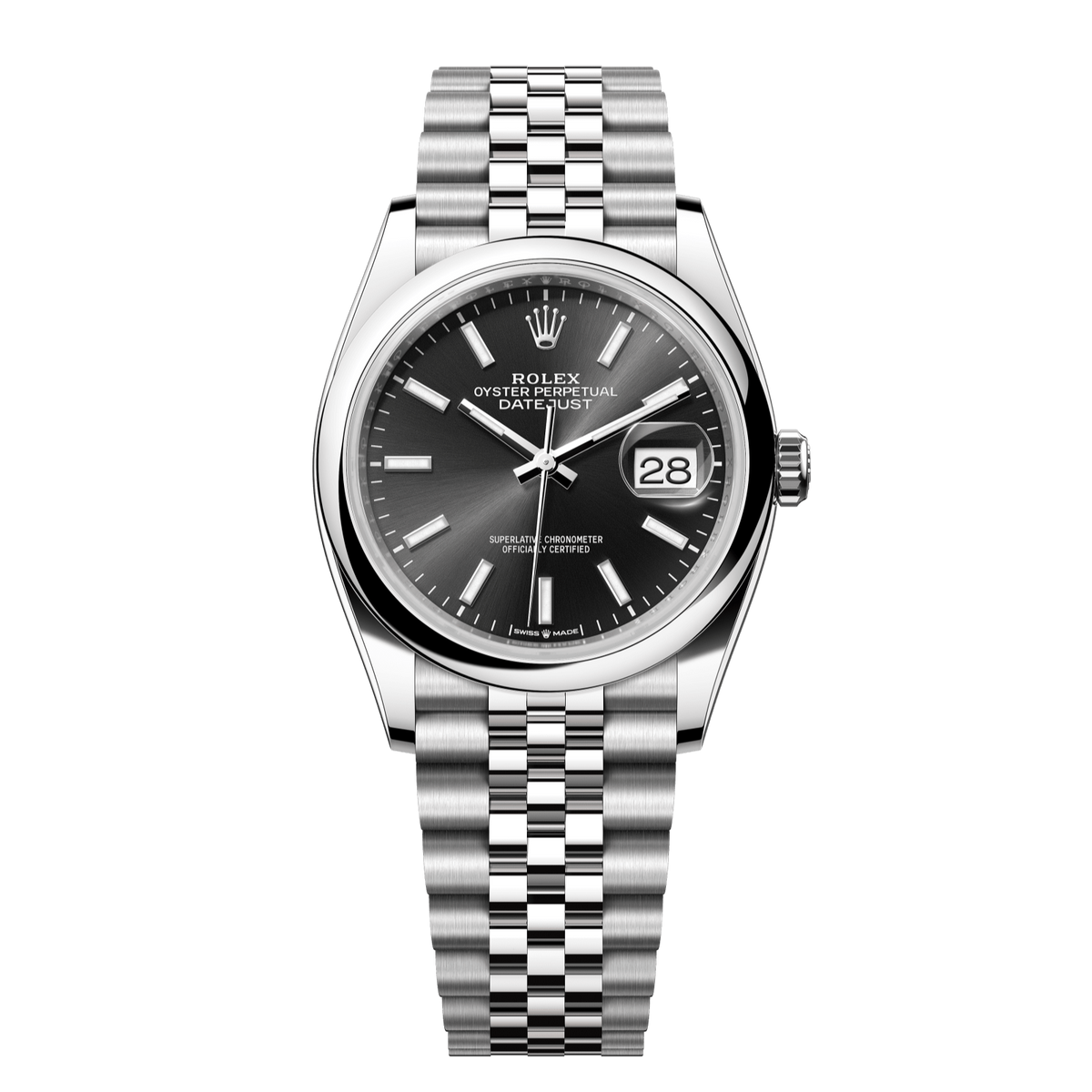 Rolex Datejust 36 Black Dial Stainless Steel Jubilee Bracelet 126200