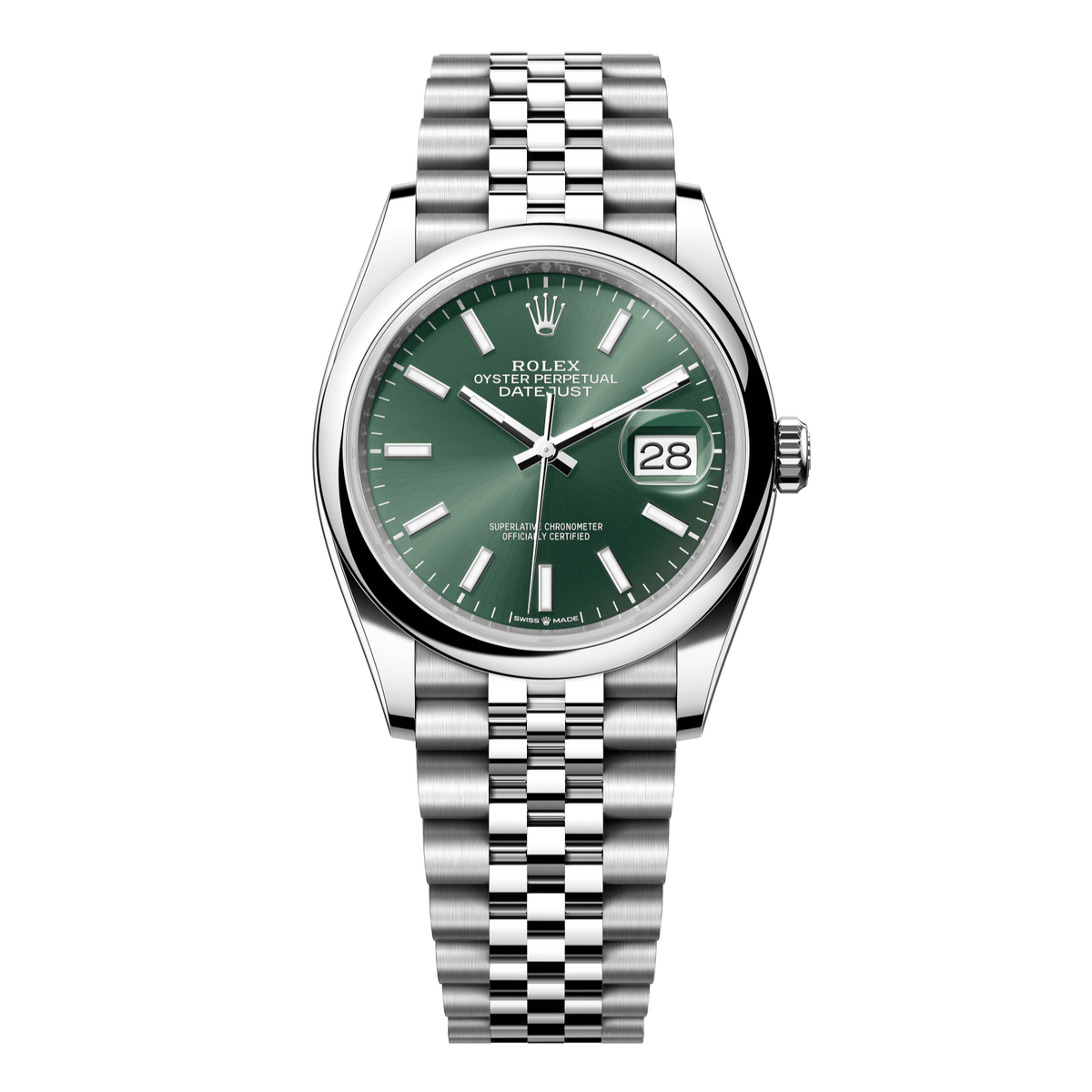 Rolex Datejust 36 Green Dial Stainless Steel Jubilee Bracelet 126200