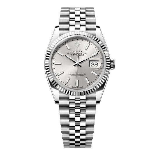 Rolex Datejust 18k/SS 36mm Silver index Dial Jubilee Bracelet Men's Watch 126234