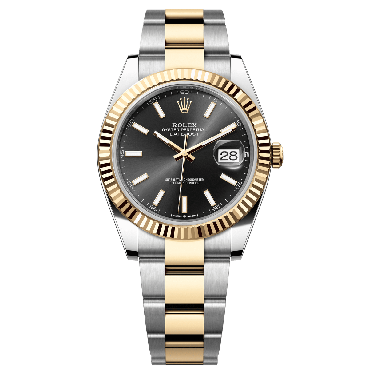 Rolex Datejust 41 Black Dial YG/Steel Oyster Bracelet 126333