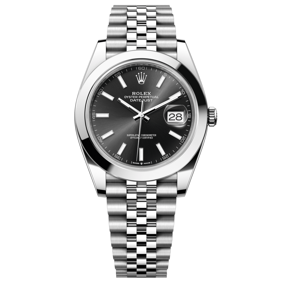 Rolex Datejust 41 Black Dial Stainless Steel Jubilee Bracelet 126300
