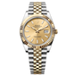 Rolex Datejust 18k/SS 41mm Champagne Stick Dial Jubilee Bracelet Men's Watch 126333