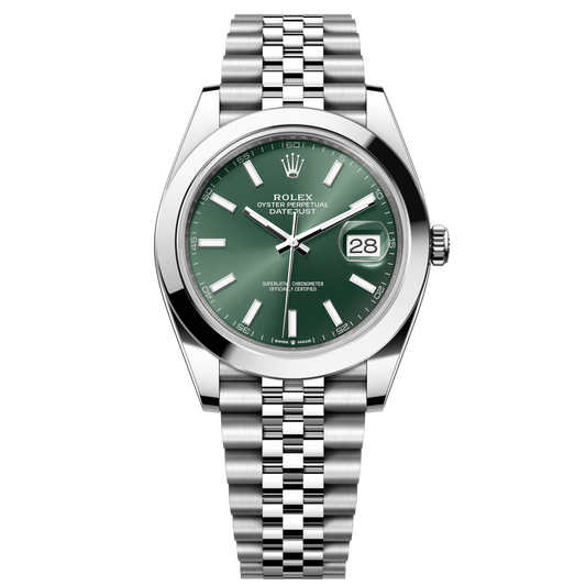 Rolex Datejust 41 Green Dial Stainless Steel Jubilee Bracelet 126300