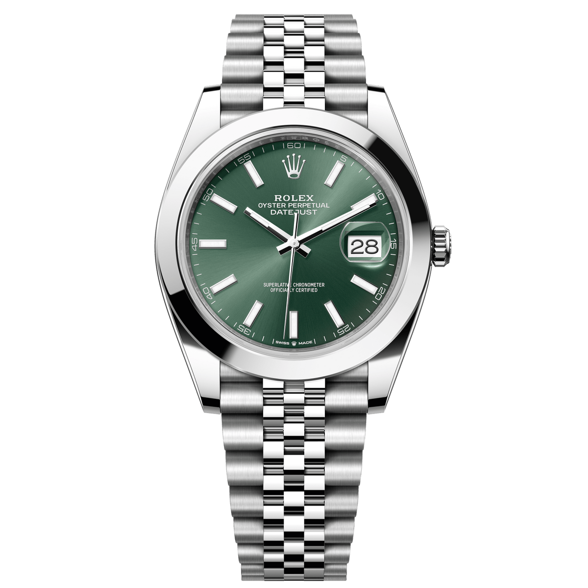 Rolex Datejust 41 Green Dial Stainless Steel Jubilee Bracelet 126300