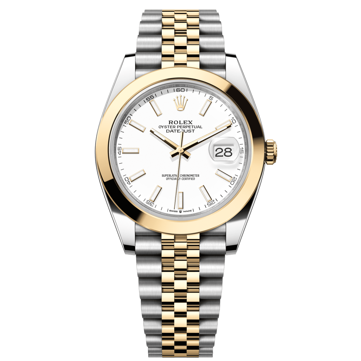 Rolex Datejust 41 White Dial YG/Steel Jubilee Bracelet 126303