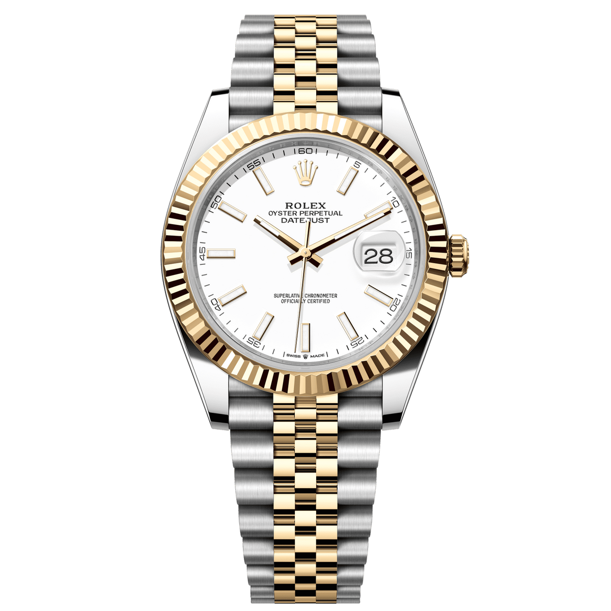 Rolex Datejust 41 White Dial YG/Steel Jubilee Bracelet 126333