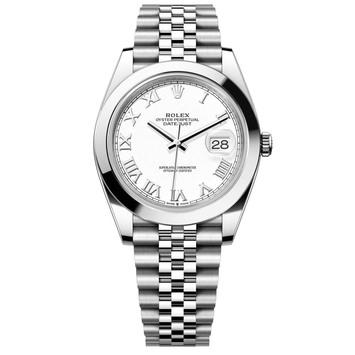 Rolex Datejust 41 White Dial Stainless Steel Jubilee Bracelet 126300