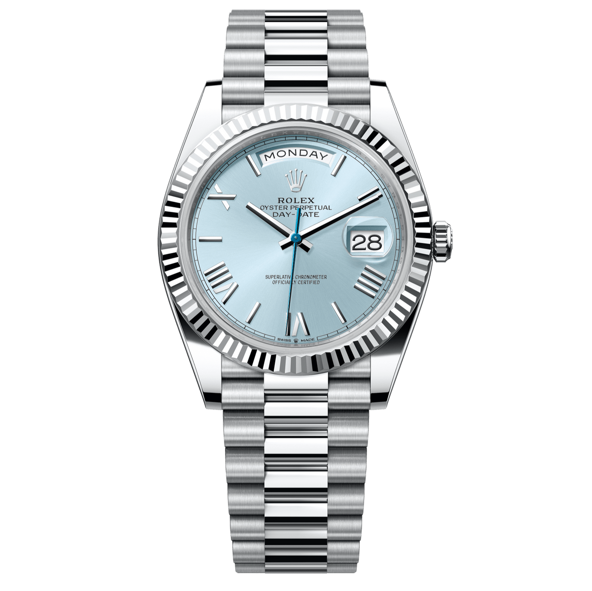Rolex Day-Date 40mm Blue Dial Platinum President Bracelet 228236
