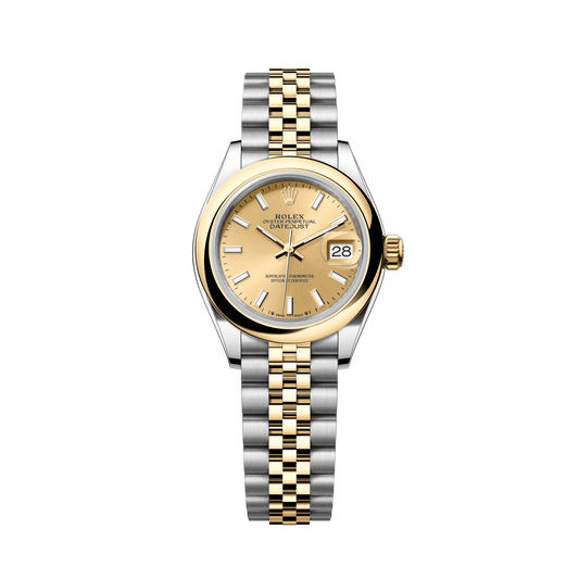 Rolex Datejust 28mm Champagne Dial YG/Steel Jubilee Bracelet 279163