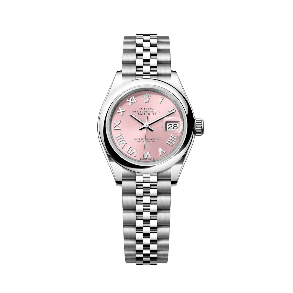 Rolex Datejust 28mm Pink Dial Stainless Steel Jubilee Bracelet 279160