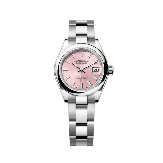 Rolex Datejust 28mm Pink Dial Stainless Steel Oyster Bracelet 279160