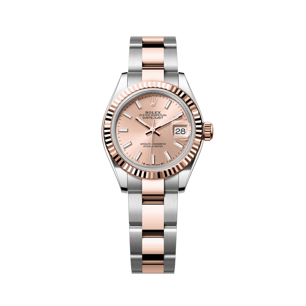 Rolex Datejust 28mm Rose Dial Everose/Steel Oyster Bracelet 279171