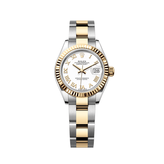 Rolex Datejust 28mm White Dial Yellow Gold Oyster Bracelet 279173