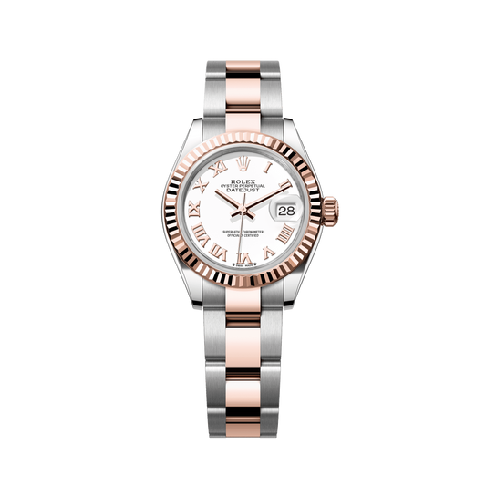 Rolex Datejust 28mm White Dial Everose/Steel Oyster Bracelet 279171
