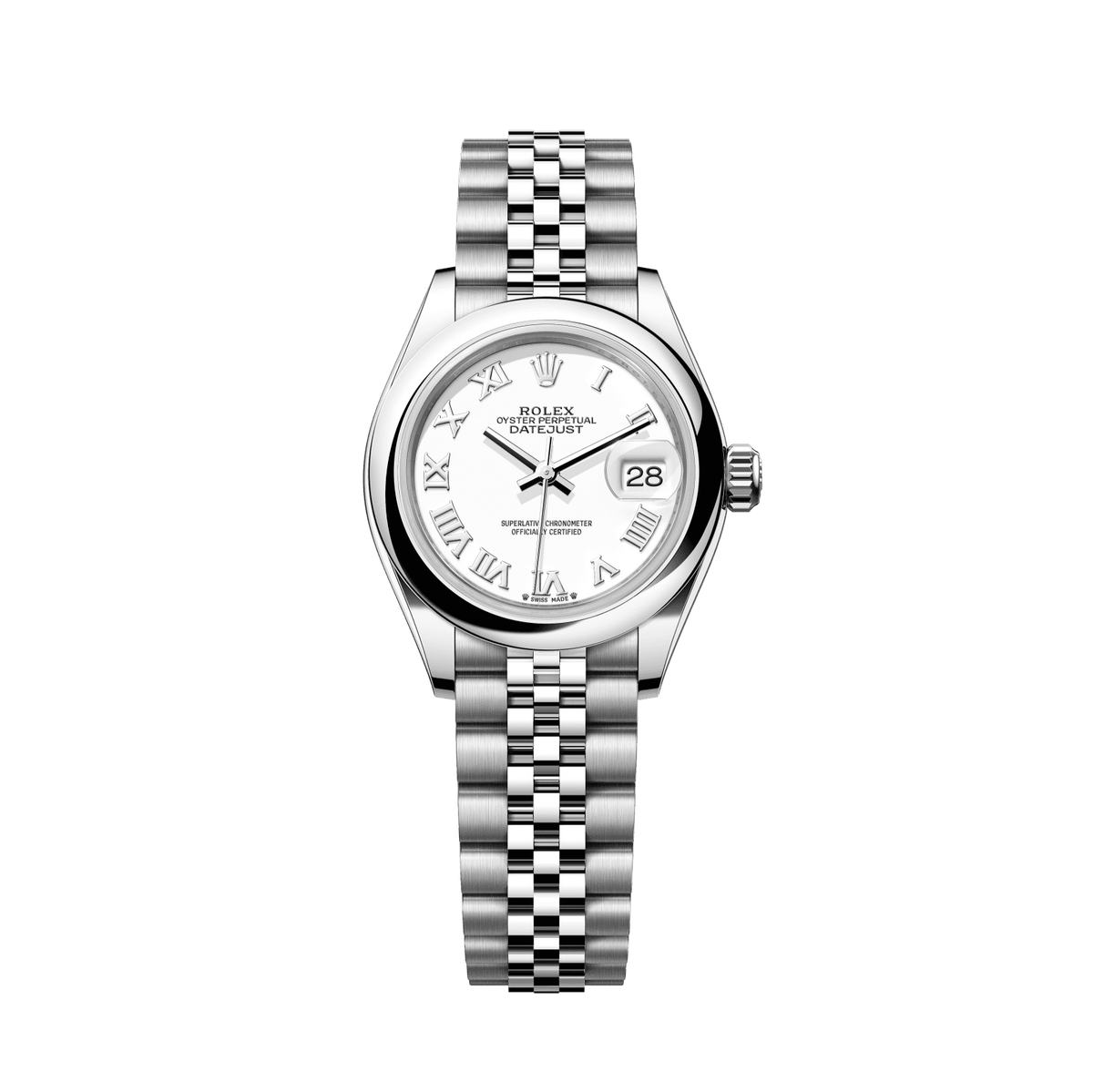 Rolex Datejust 28mm White Dial Stainless Steel Jubilee Bracelet 279160