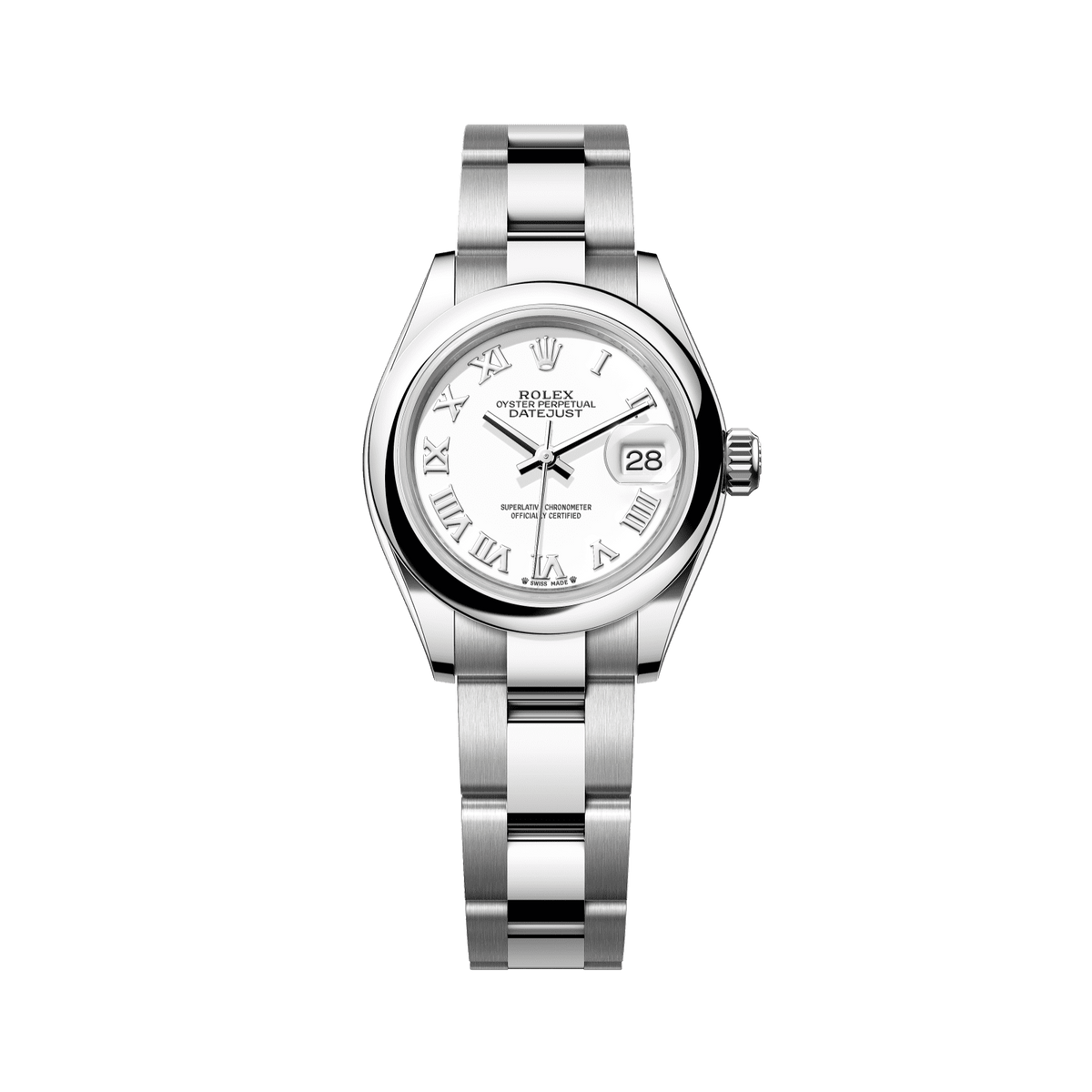 Rolex Datejust 28mm White Dial Stainless Steel Oyster Bracelet 279160