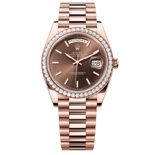 Rolex Day-Date 40mm Rose Dial Everose Gold President Bracelet 228345RBR