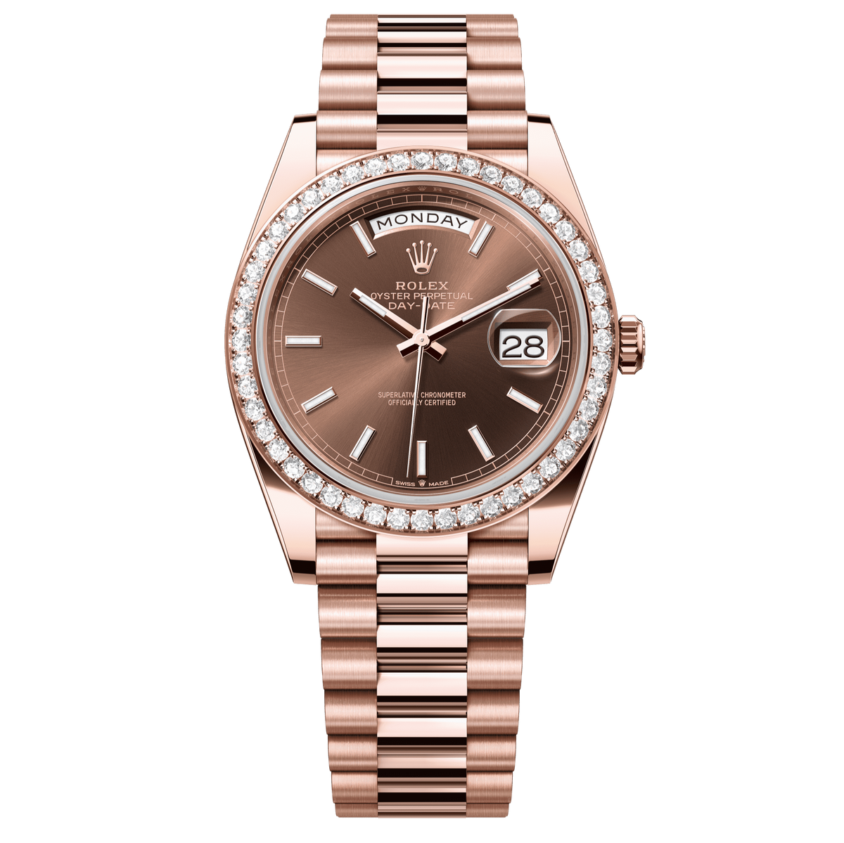 Rolex Day-Date 40mm Rose Dial Everose Gold President Bracelet 228345RBR