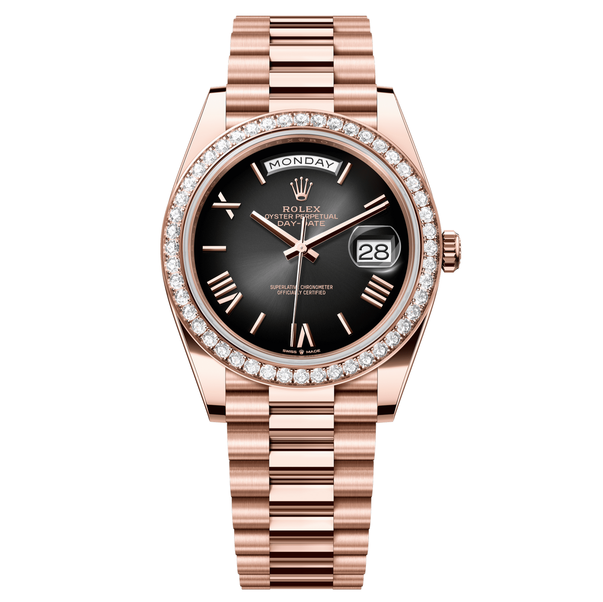 Rolex Day-Date 40mm Slate Dial Everose Gold President Bracelet 228345RBR