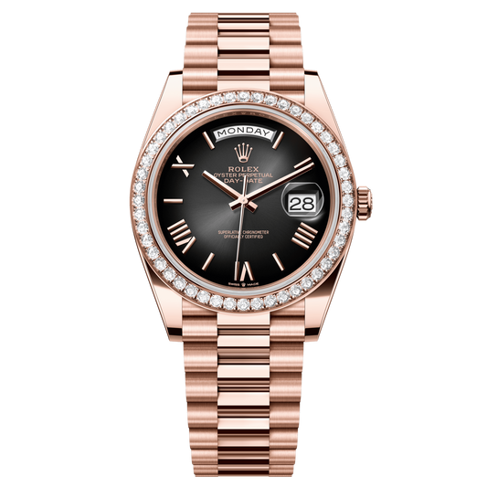 Rolex Day-Date 40mm Slate Dial Everose Gold President Bracelet 228345RBR
