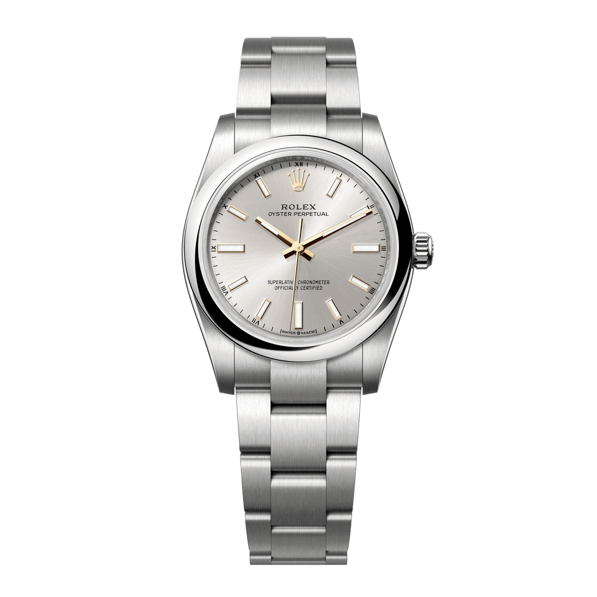 Rolex Oyster Perpetual Silver Dial Stainless Steel Oyster Bracelet 124200