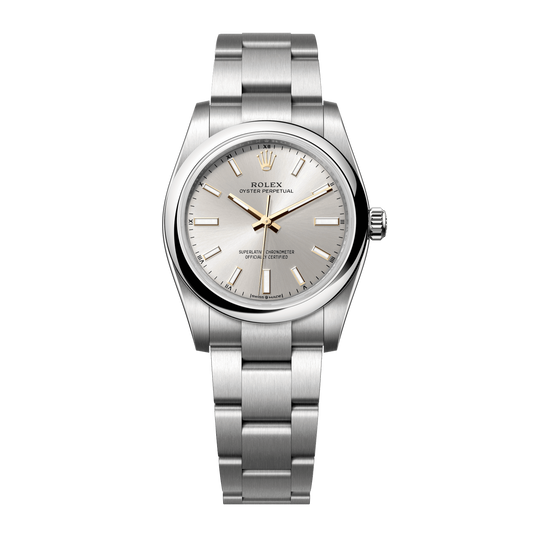 Rolex Oyster Perpetual Silver Dial Stainless Steel Oyster Bracelet 124200