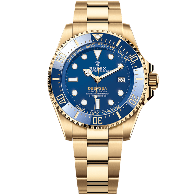 Rolex Deepsea 44mm Blue Dial Yellow Gold Oyster Bracelet 136668LB