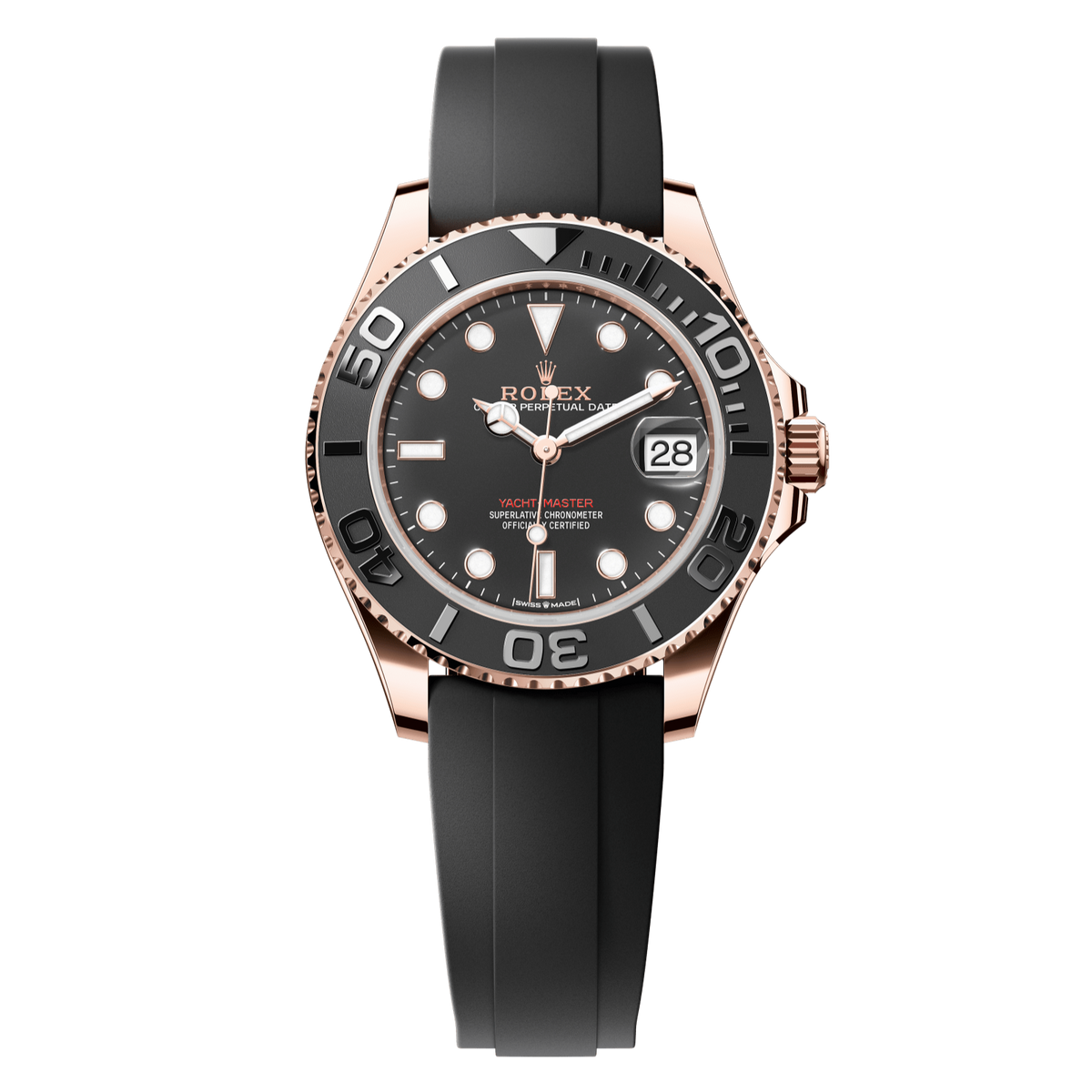 Rolex Yacht-Master Black Dial Everose Gold Oyster Bracelet 268655