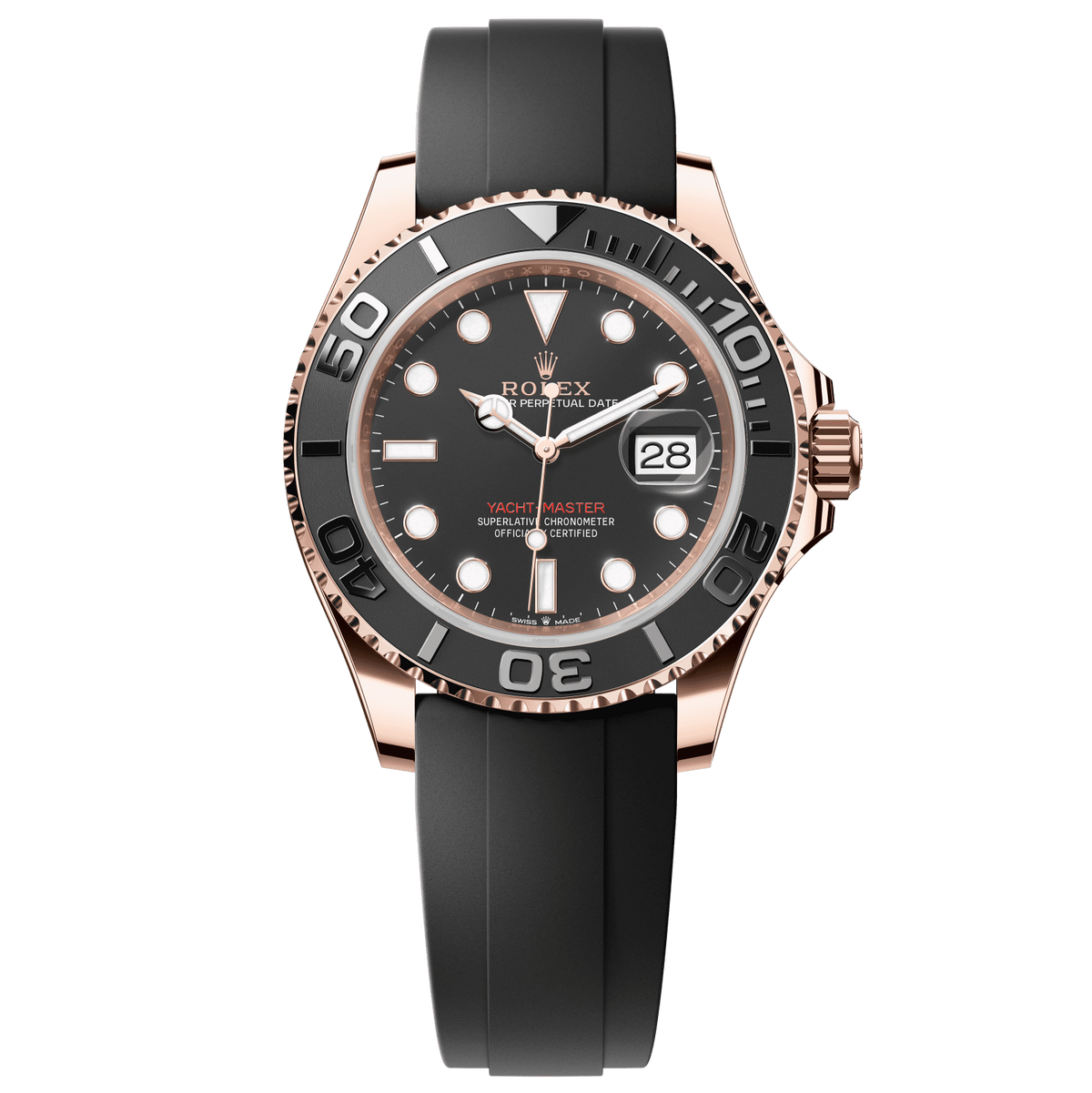 Rolex Yacht-Master 40mm Black Dial Everose Gold Oyster Bracelet 126655