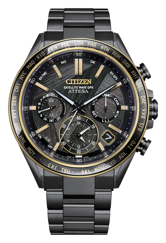 Citizen Attesa LIGHT in BLACK Black Dial Super Titanium with DLC Coating Bracelet CC4078-51E