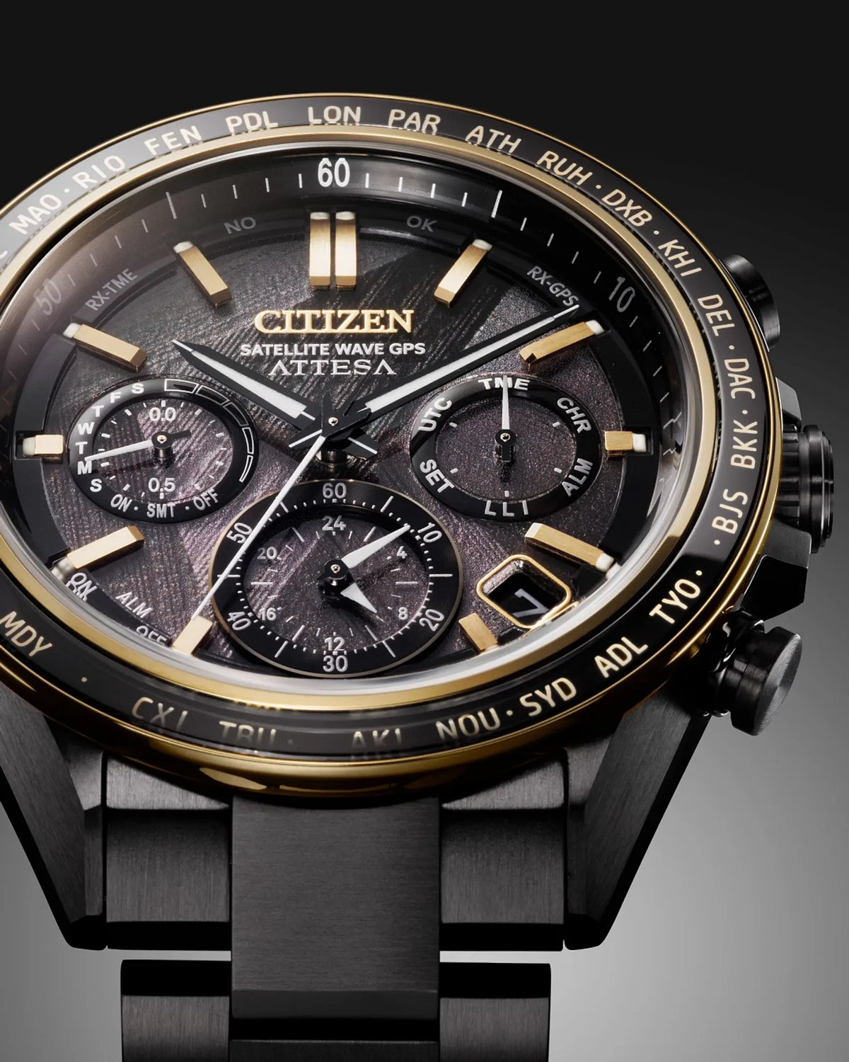Citizen Attesa LIGHT in BLACK Black Dial Super Titanium with DLC Coating Bracelet CC4078-51E