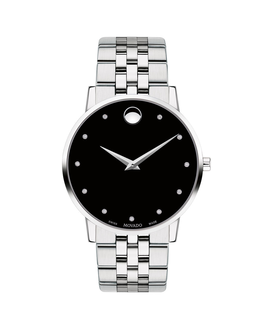 Movado Museum Classic Mens Stainless Steel 0607201 Diamond Dial