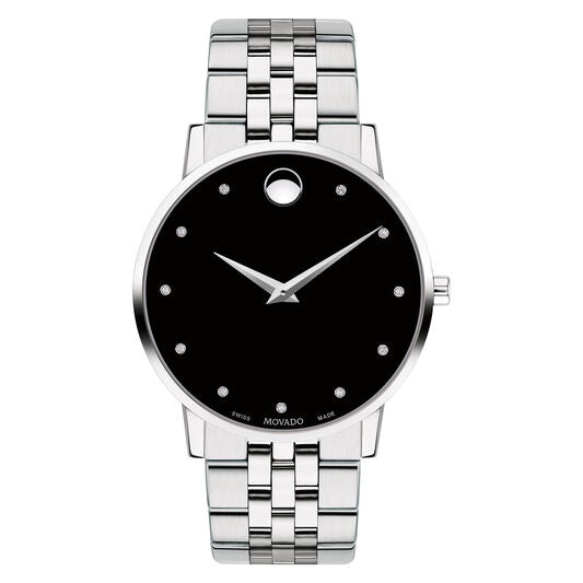 Movado Museum Classic Men's 40mm Diamond and Stainless Steel 0607201