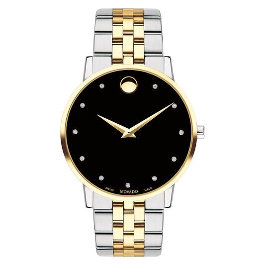 Movado Museum Classic 40mm 11 Diamond & Yellow Gold Pvd Finish 0607202