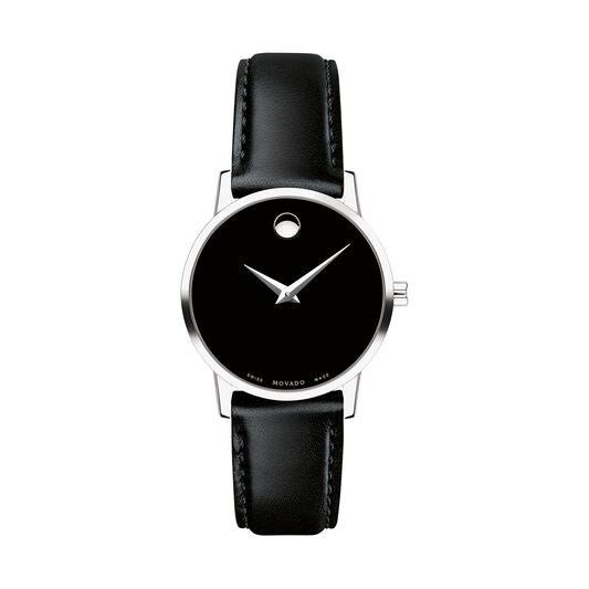 Movado Museum Classic 28mm Stainless Steel & Black Leather 0607274