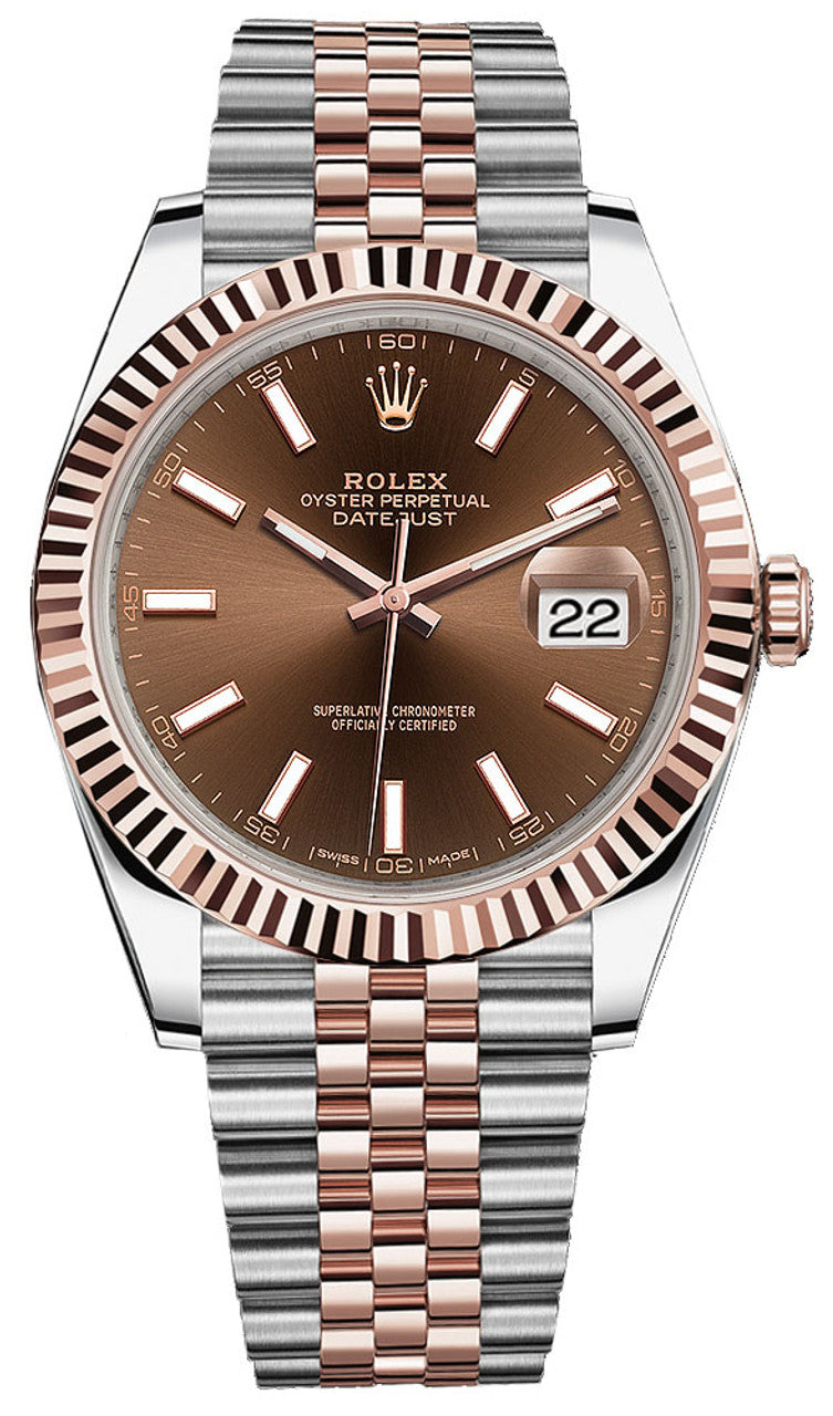 Rolex Datejust 41mm Everose Gold and Steel 126331 Choclate