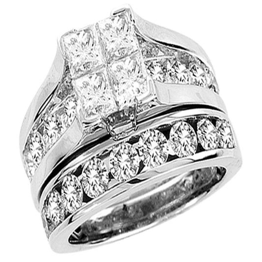 14k white gold 1.00ctw princess cut engagement ring set bridge under water