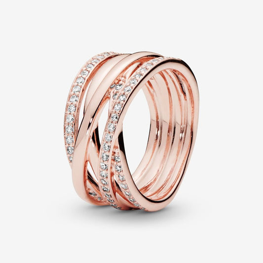 Sparkling & Polished Lines Ring