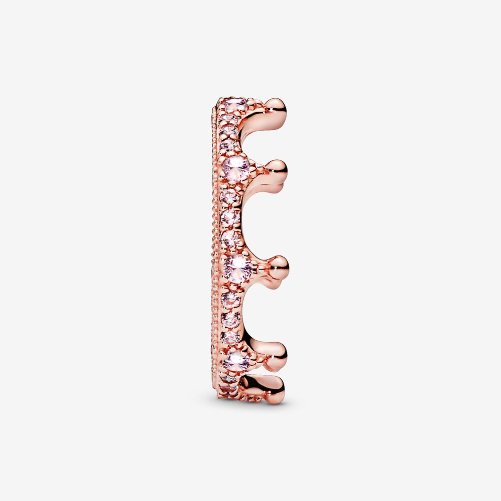 Pink Sparkling Crown Ring Rose Gold Ring Classic Ring Unique Ring Monica Jewelers